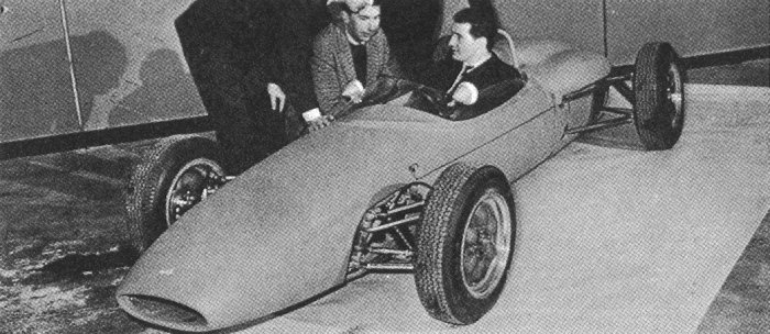 1964 - Driver Mauro Bianchi sits in the first of the F3 Alpines at its launch